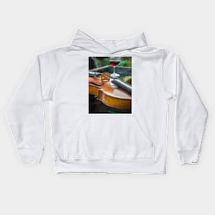 Violin with red wine Kids Hoodie